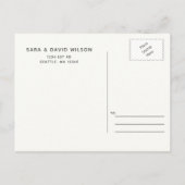 水彩画の青いブルーベリーの植物学的な結婚式 案内ポストカード (裏面)