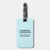 水彩画の青い世界地図 ラゲッジタグ (裏面縦)