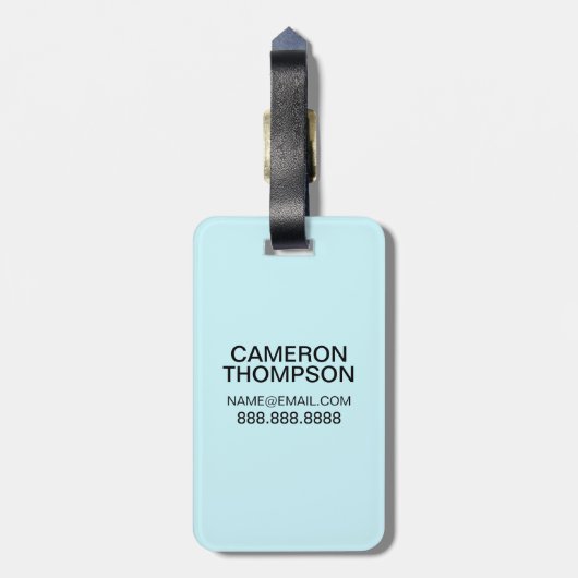 水彩画の青い世界地図 ラゲッジタグ (裏面縦)