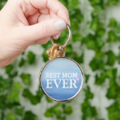 水彩画の青い勾配のピンクのハートの最も最高のなお母さん キーホルダー (手)