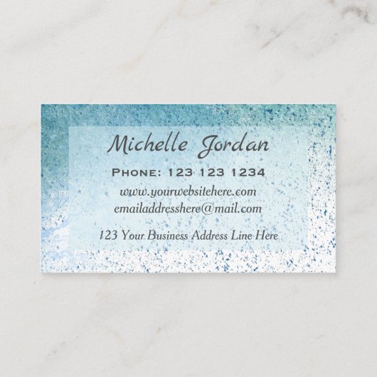 水彩画の青い曼荼羅のヨガのセラピー 名刺 (裏面)