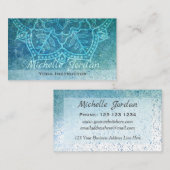 水彩画の青い曼荼羅のヨガのセラピー 名刺 (正面/裏面)