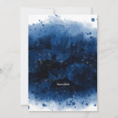 水彩画の青い森林くまの男の子のベビーシャワー 招待状 (裏面)