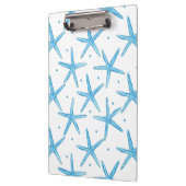 水彩画の青い海の星パターン クリップボード (左)