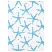 水彩画の青い海の星パターン クリップボード (裏面)