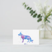 水彩画の青い牧羊犬の現代的なイラスト 名刺 (スタンド正面)