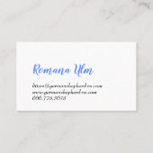 水彩画の青い牧羊犬の現代的なイラスト 名刺 (裏面)