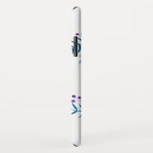 水彩画の青い紫色の花のリースのカスタムの文字 Case-Mate iPhoneケース (裏面/右)