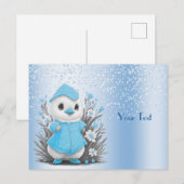 水彩画の青い花のダックポストカード ポストカード (正面/裏面)