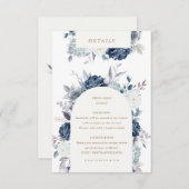 水彩画の青い花の繊細なディテールが盗まれる エンクロージャーカード (正面/裏面)