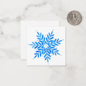 水彩画の青い雪の結晶のメモカード ノートカード (正面/裏面インサイチュ)