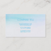 水彩画の青くグラデーションでモダンなビーチ 名刺 (裏面)