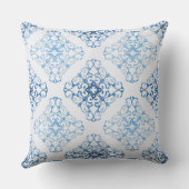 水彩画の青のアラベスク クッション (裏面)