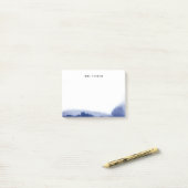 水彩画の青のパーソナライズなポスト・イット ポストイット (デスク上)