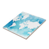 水彩画の青の世界地図 タイル (側面)