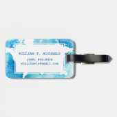 水彩画の青の世界地図 ラゲッジタグ (裏面横)