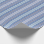 水彩画の青ストライプ色と灰色の紙 ラッピングペーパー (角)