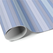水彩画の青ストライプ色と灰色の紙 ラッピングペーパー (ロールコーナー)