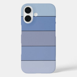 水彩画の青ストライプ色と灰色の紙 iPhone 16ケース