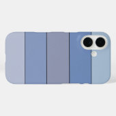 水彩画の青ストライプ色と灰色の紙 Case-Mate iPhoneケース (裏面 (横))