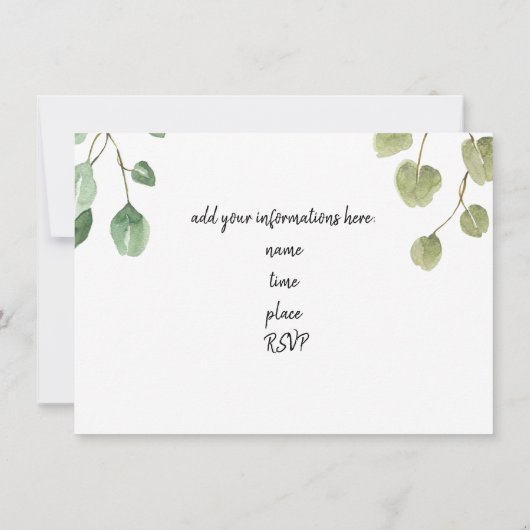 水彩画の音楽のリサイタル 招待状 (裏面)