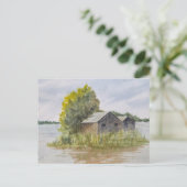 水彩画の風景画 ポストカード (スタンド正面)