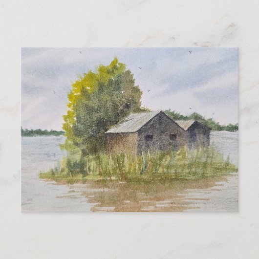 水彩画の風景画 ポストカード (正面)
