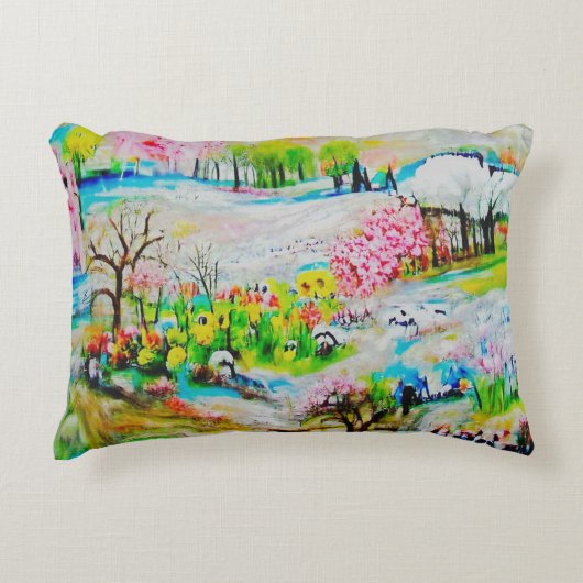 水彩画の風景2 アクセントクッション (正面)