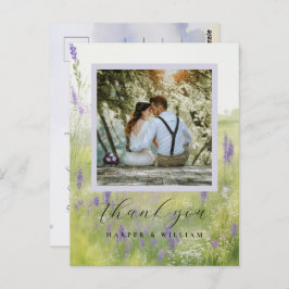 水彩画の風景 結婚式の写真 お礼 ポストカード