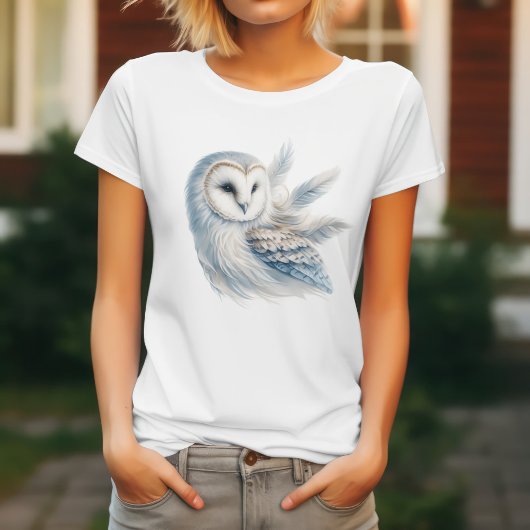 水彩画の風雅なフクロウ Tシャツ
