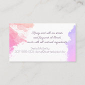 水彩画の香水はローションの名刺をかぎつけます 名刺 (裏面)