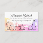 水彩画の香水はローションの名刺をかぎつけます 名刺 (正面)