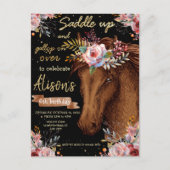 水彩画の馬の誕生日パーティーの馬 ポストカード (正面)