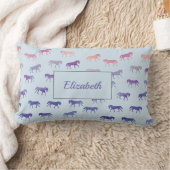 水彩画の馬 ランバークッション (ブランケット)