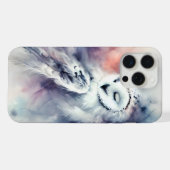 水彩画の魔法のシロフクロウ iPhoneケース (裏面横)