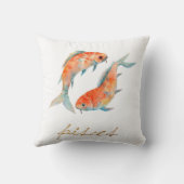水彩画の魚類の魚 クッション (裏面)