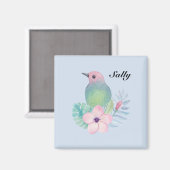 水彩画の鳥と花 マグネット (正面/裏面)