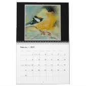水彩画の鳥の壁掛けカレンダー2027 カレンダー (2月 2027)