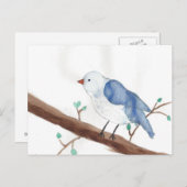 水彩画の鳥の子供の芸術 ポストカード (正面/裏面)
