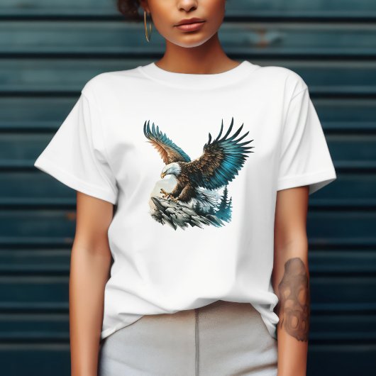 水彩画の鷲 トライブレンドTシャツ