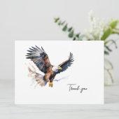 水彩画の鷹の葬儀お礼カード サンキューカード (スタンド正面)