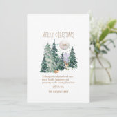 水彩画の鹿の森のフラットなホリデーカード シーズンカード (スタンド正面)