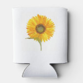 水彩画の黄色いひまわりと花の自然なウェディング 缶クーラー (裏面)
