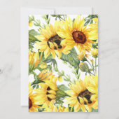 水彩画の黄色いひまわり ファーストコミュニオン 招待状 (裏面)