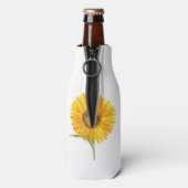 水彩画の黄色いひまわり 花の自然 ウェディング ボトルクーラー (ボトル裏面)