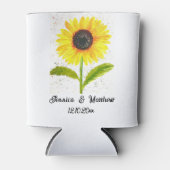 水彩画の黄色いひまわり 花の自然 ウェディング 缶クーラー (正面)