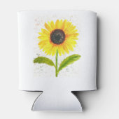 水彩画の黄色いひまわり 花の自然 ウェディング 缶クーラー (裏面)
