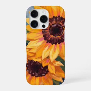 水彩画の黄色いひまわり iPhone 16 PROケース