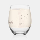 水彩画の黄色いバラ ステムなしワイングラス (右)