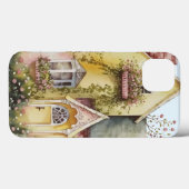 水彩画の黄色い家 花の植え込み ガーデン スイート Case-Mate iPhoneケース (裏面 (横))